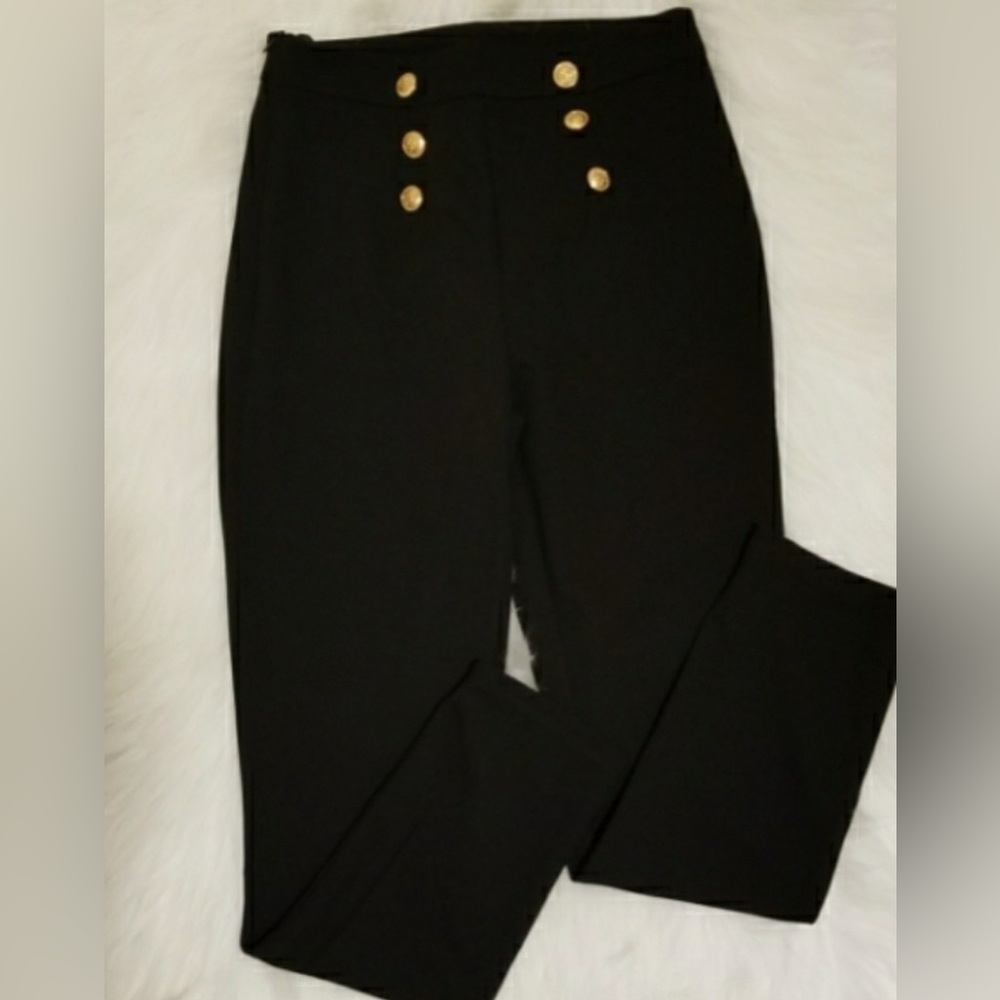 Sailor Pants Elegant Black High-Waisted Pants